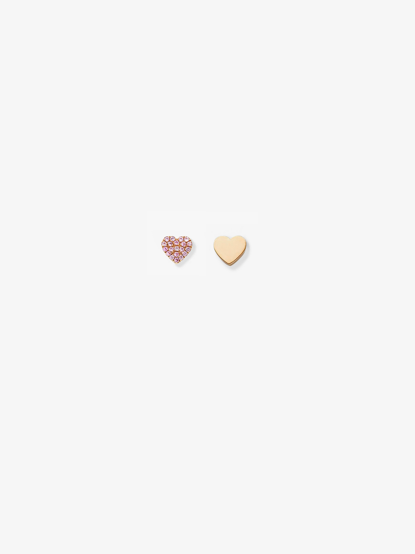 Heart Stud Earrings in Pink Sapphire and 18k Rose Gold