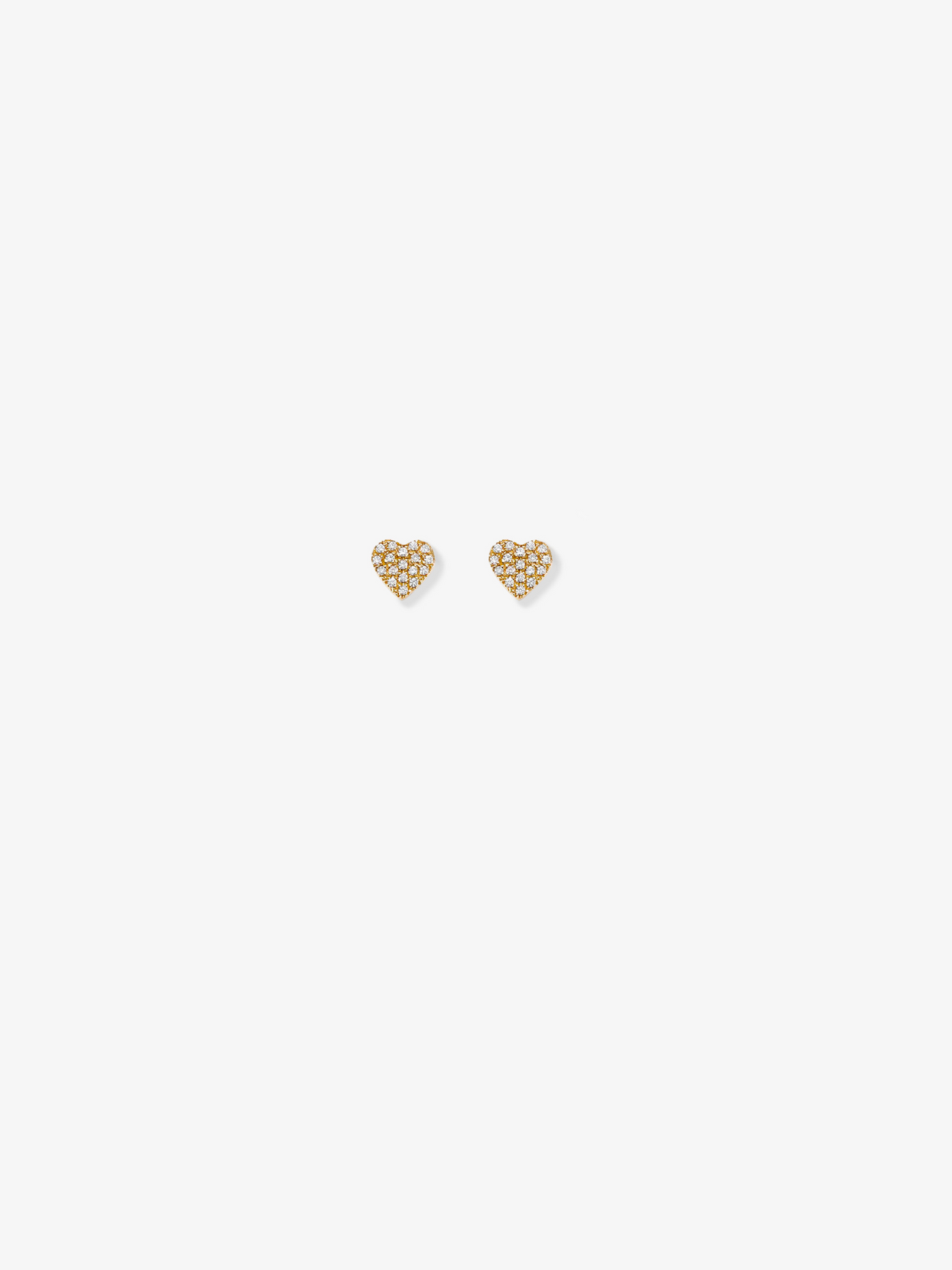 Heart Stud Earrings in Diamonds and 18k Gold