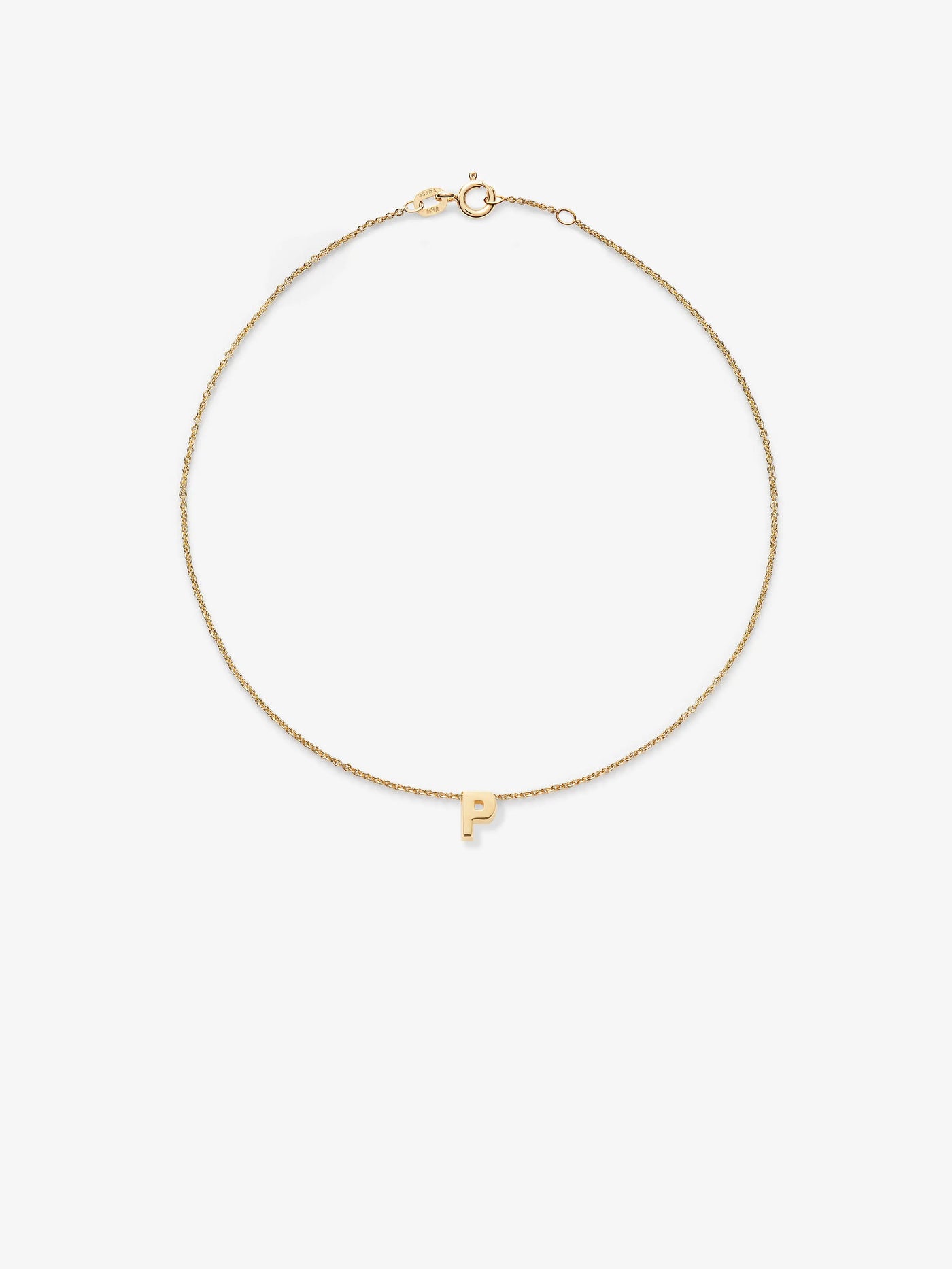 Letter P Bracelet in 18k Gold - versefinejewellery.com