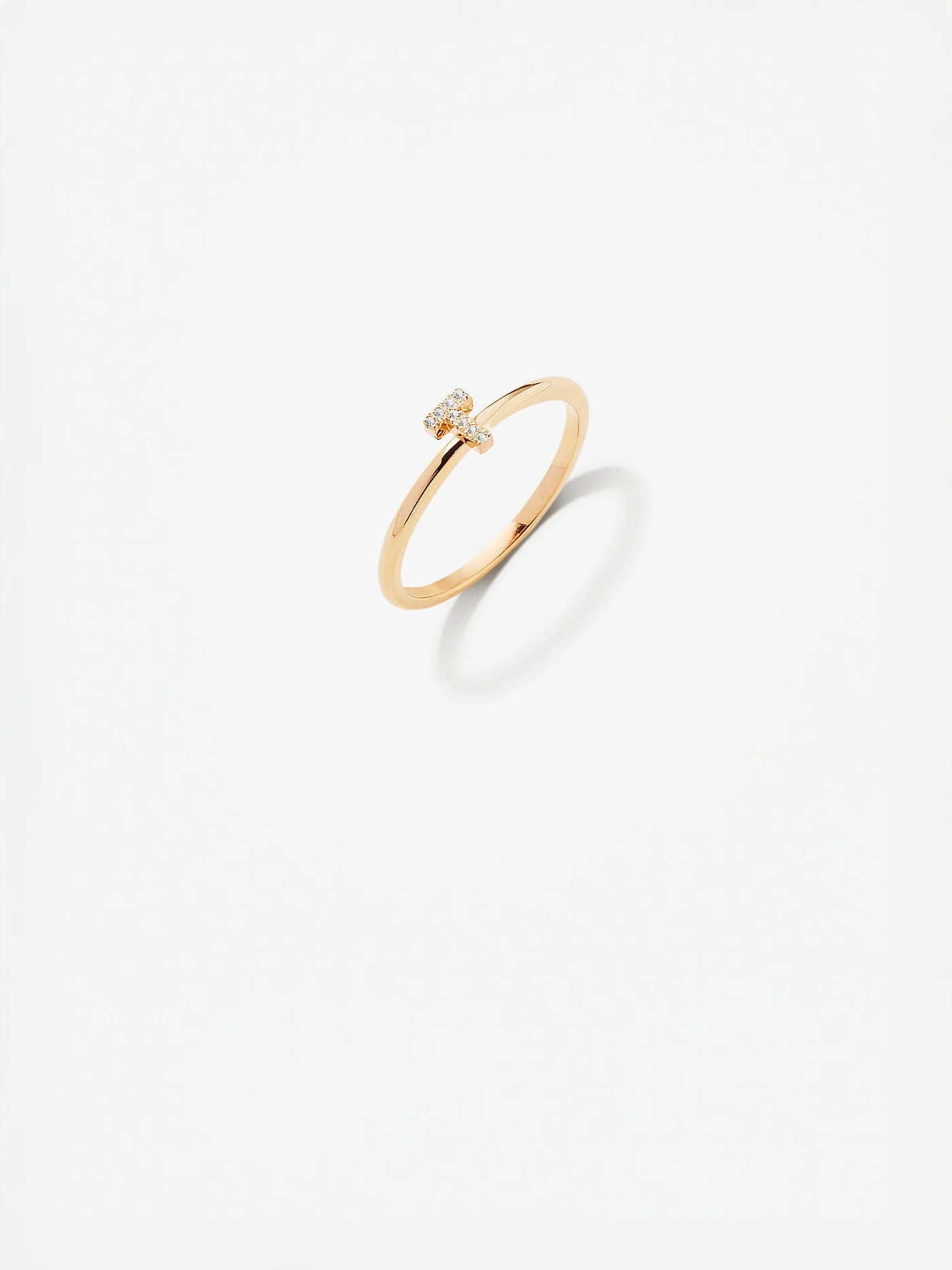 Letter T Ring in Diamonds and 18k Gold versefinejewellery.com