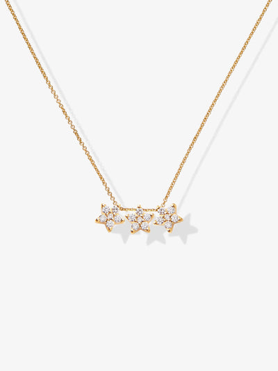 Three Diamond Stars 18-Karat Gold Necklace versejewellery.com