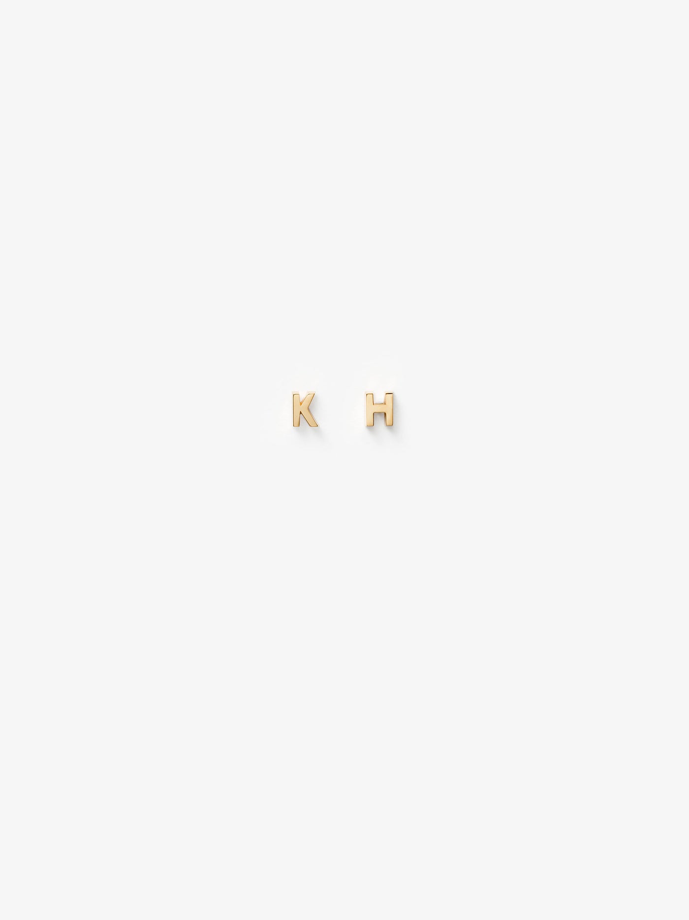 Two Letters Stud Earrings in 18k Gold