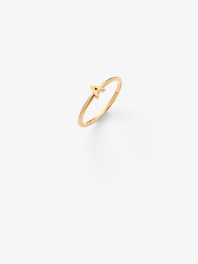 Stackable Gold Letter Rings versefinejewellery.com