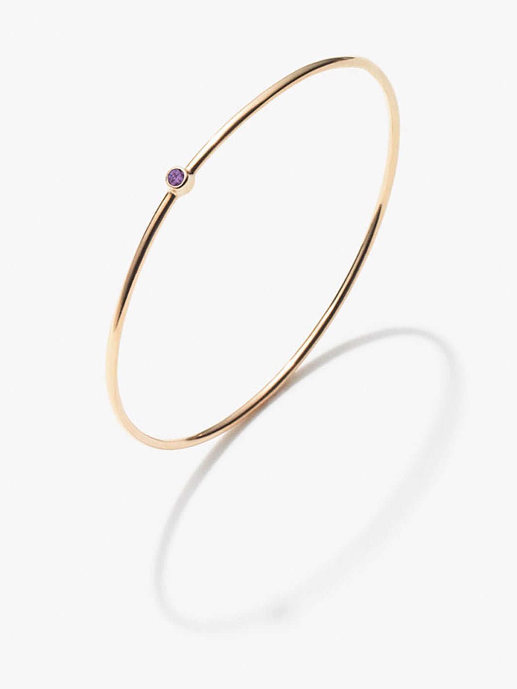 February Birthstone Amethyst Bangle in 18k Gold