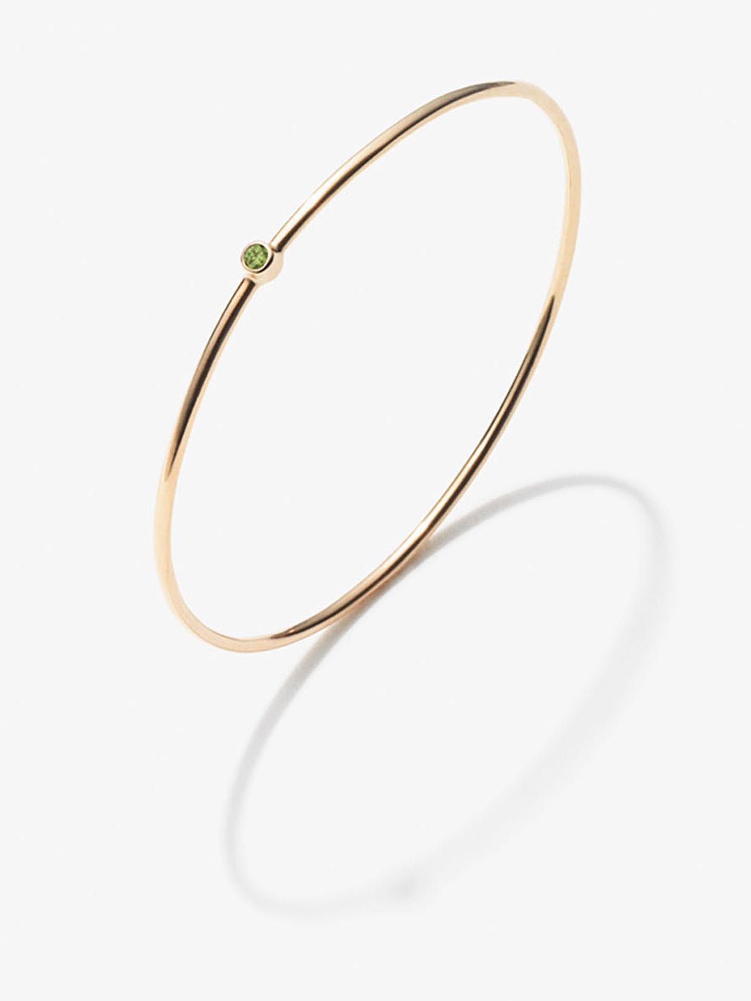 August Birthstone Peridot Bangle in 18k Gold