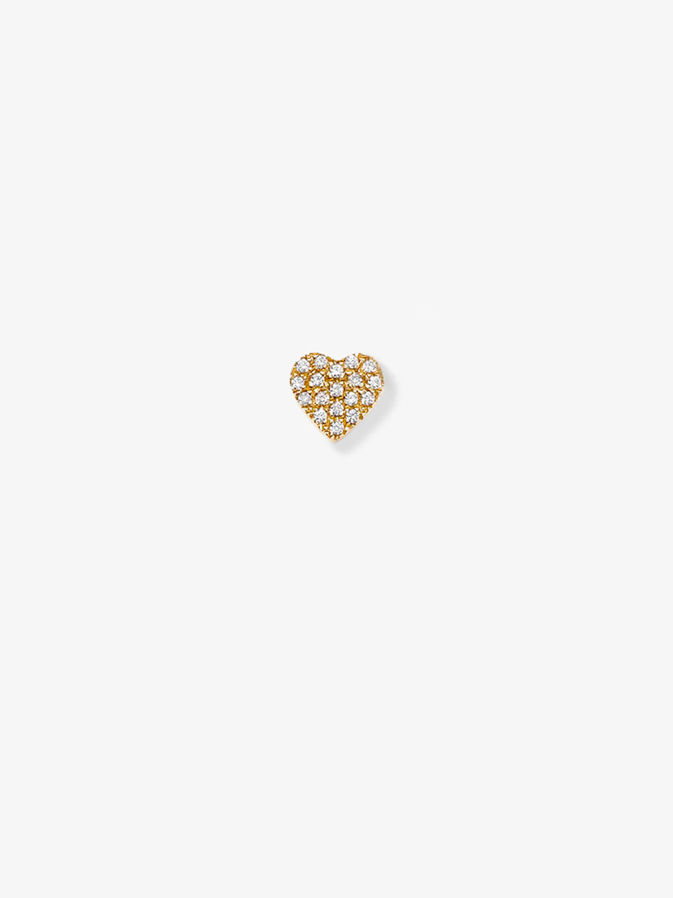 Heart Stud Single Earring in Diamonds and 18k Gold