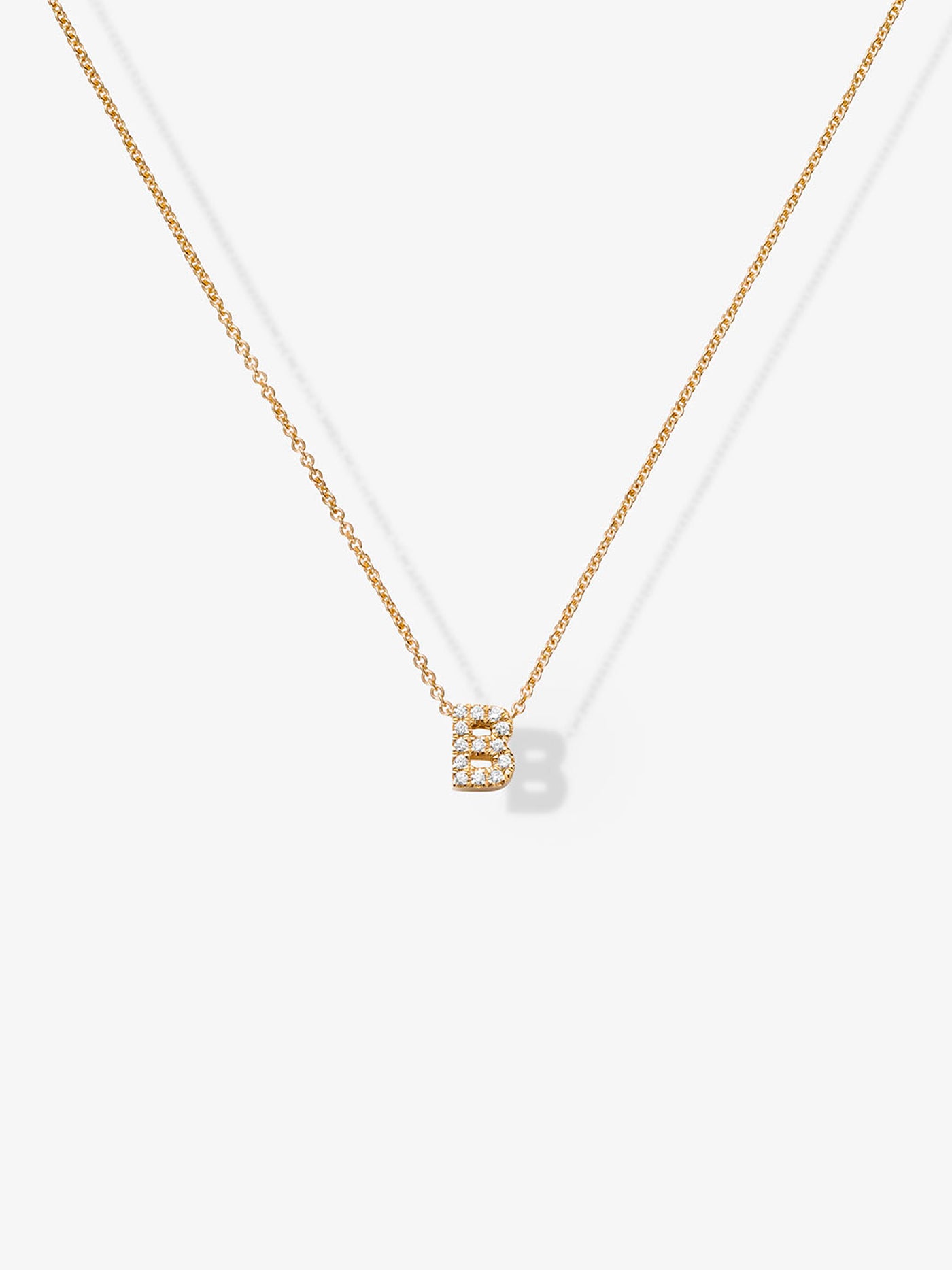 Letter B Necklace in Diamonds and 18k Gold