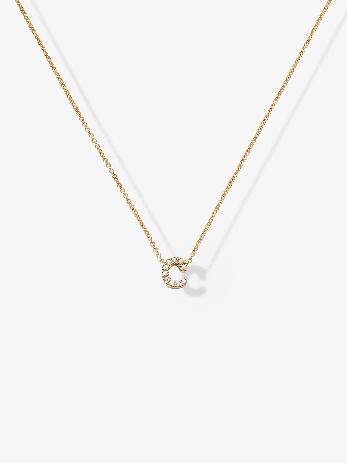 Letter C Necklace in Diamonds and 18k Gold