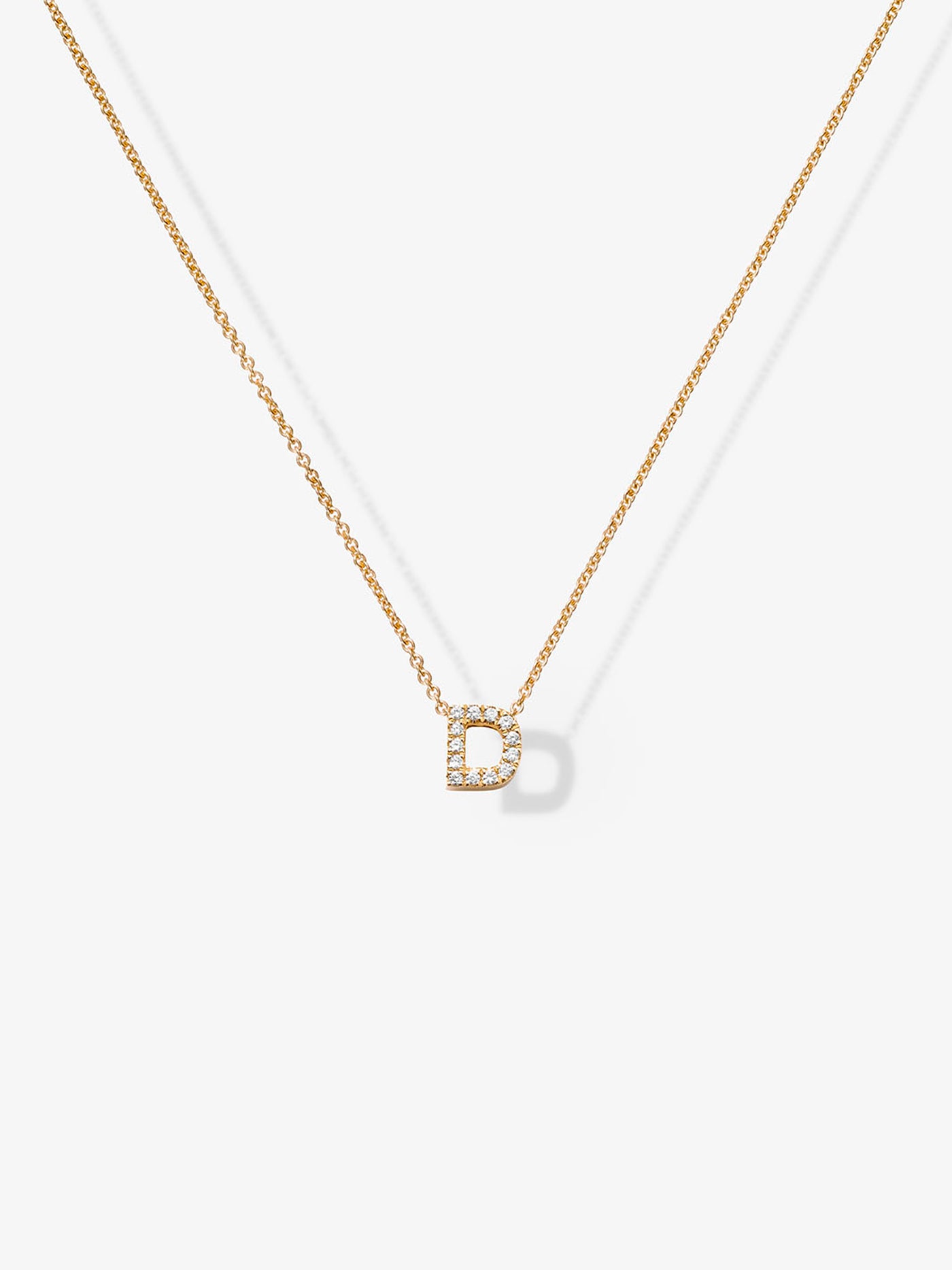Letter D Necklace in Diamonds and 18k Gold