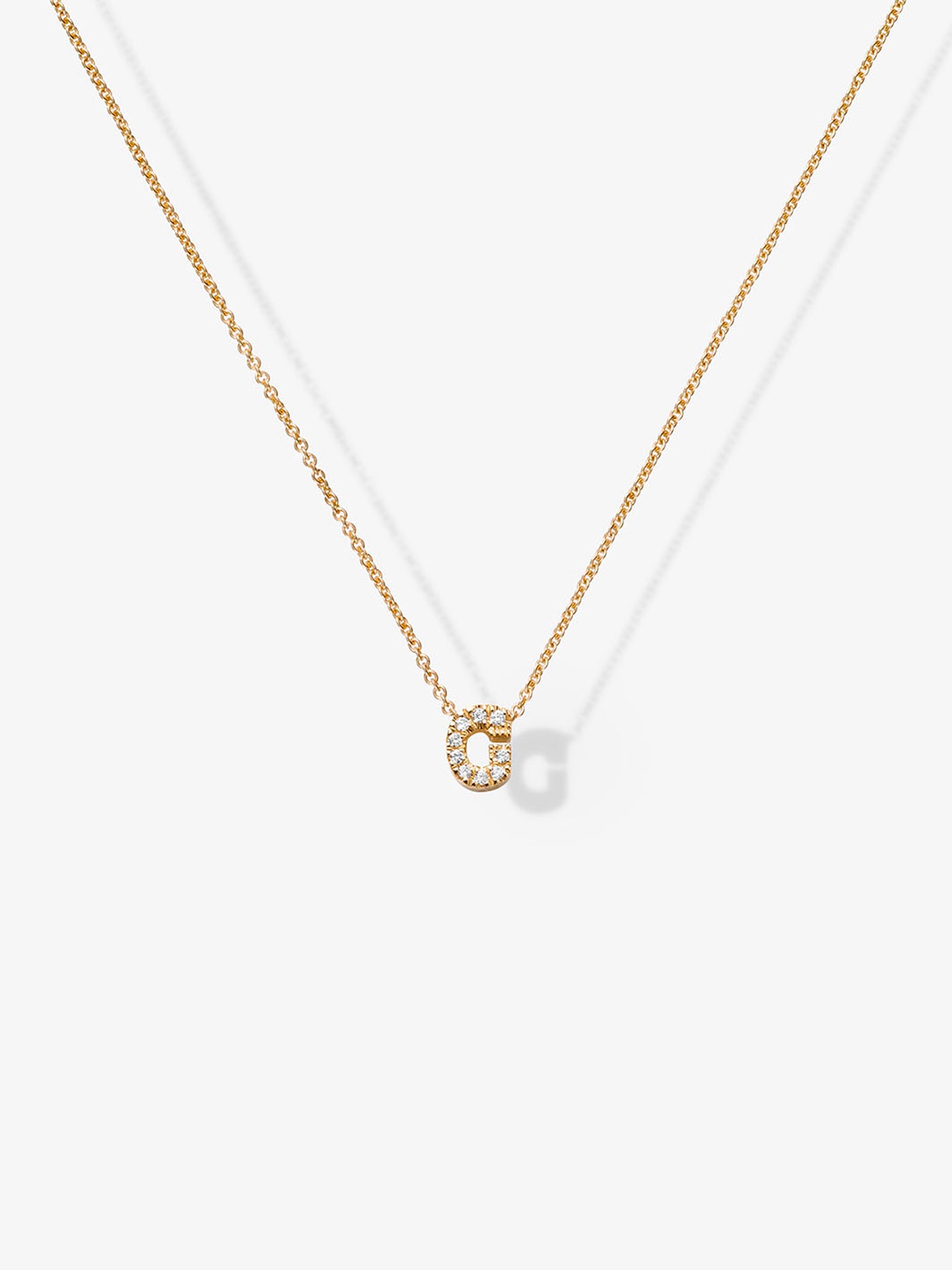 Letter G Necklace in Diamonds and 18k Gold