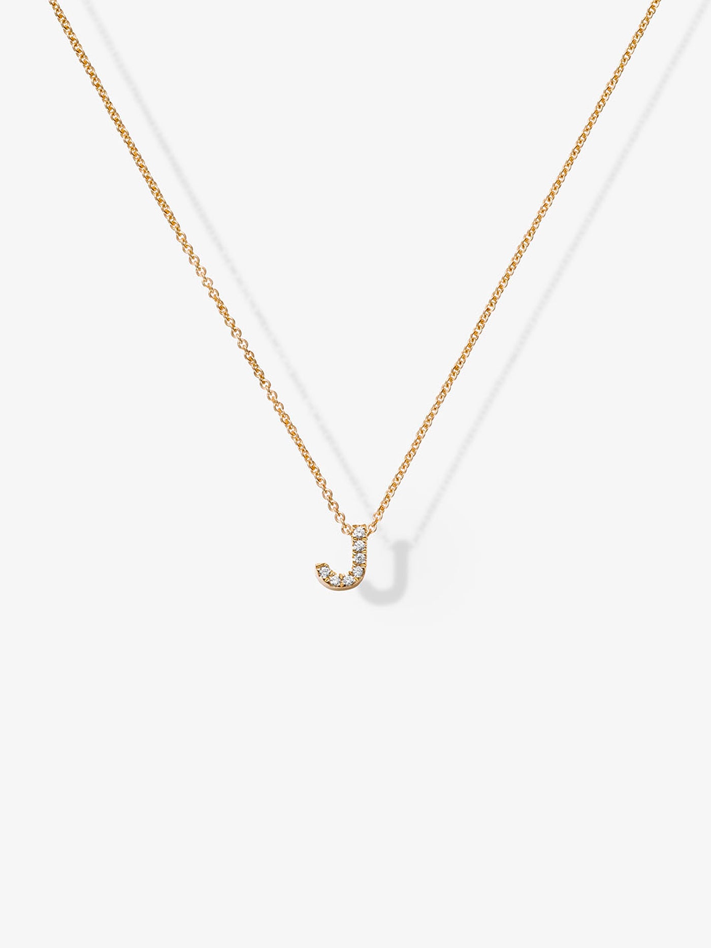 Letter J Necklace in Diamonds and 18k Gold