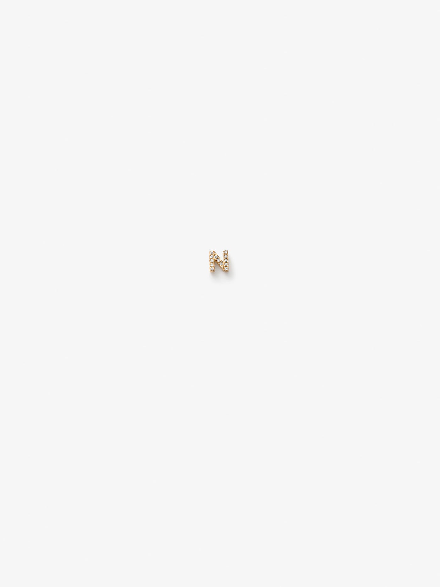 Single 18-Karat Gold Diamond Letter Earrings