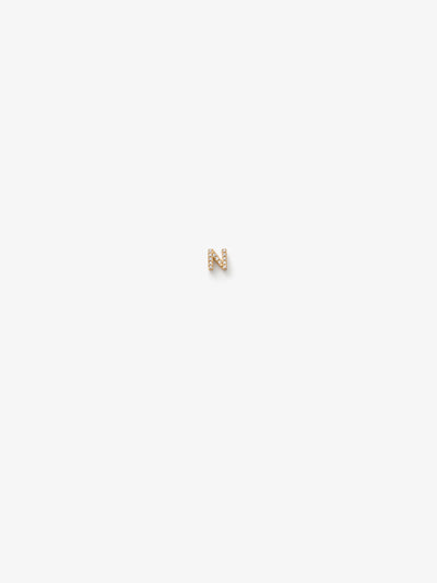 Single 18-Karat Gold Diamond Letter Earrings