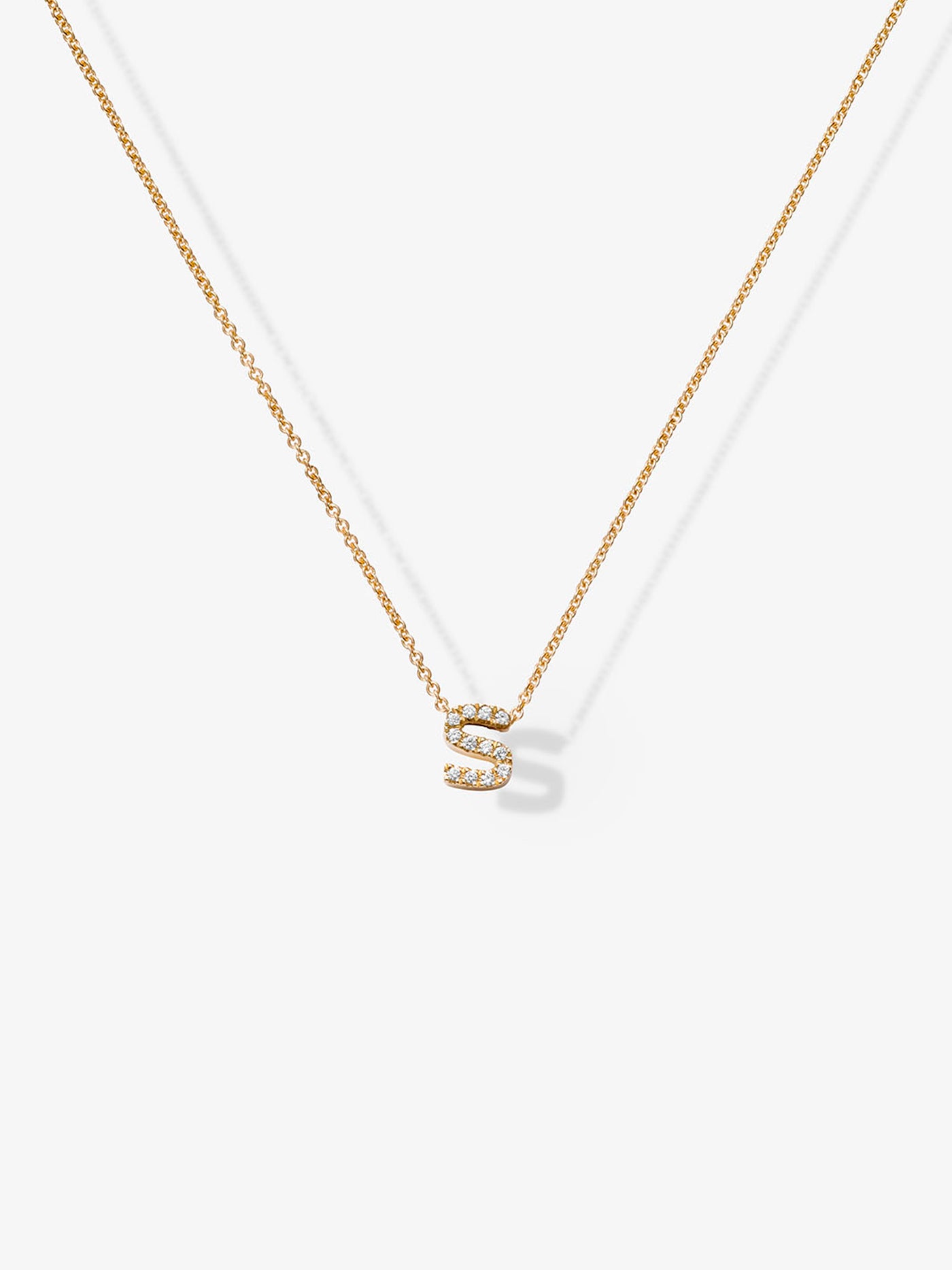 Letter S Necklace in Diamonds and 18k Gold