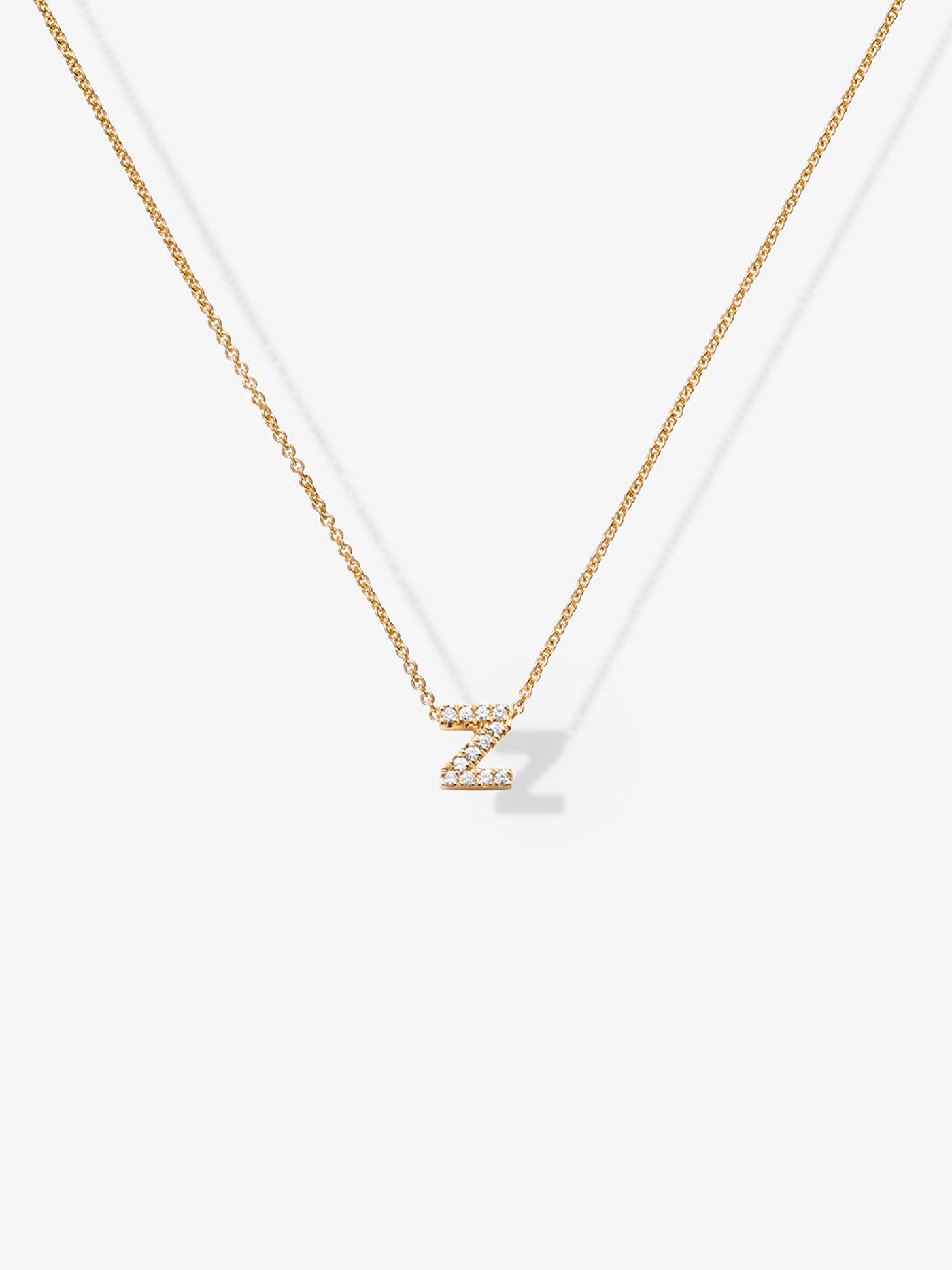 Letter Z Necklace in Diamonds and 18k Gold
