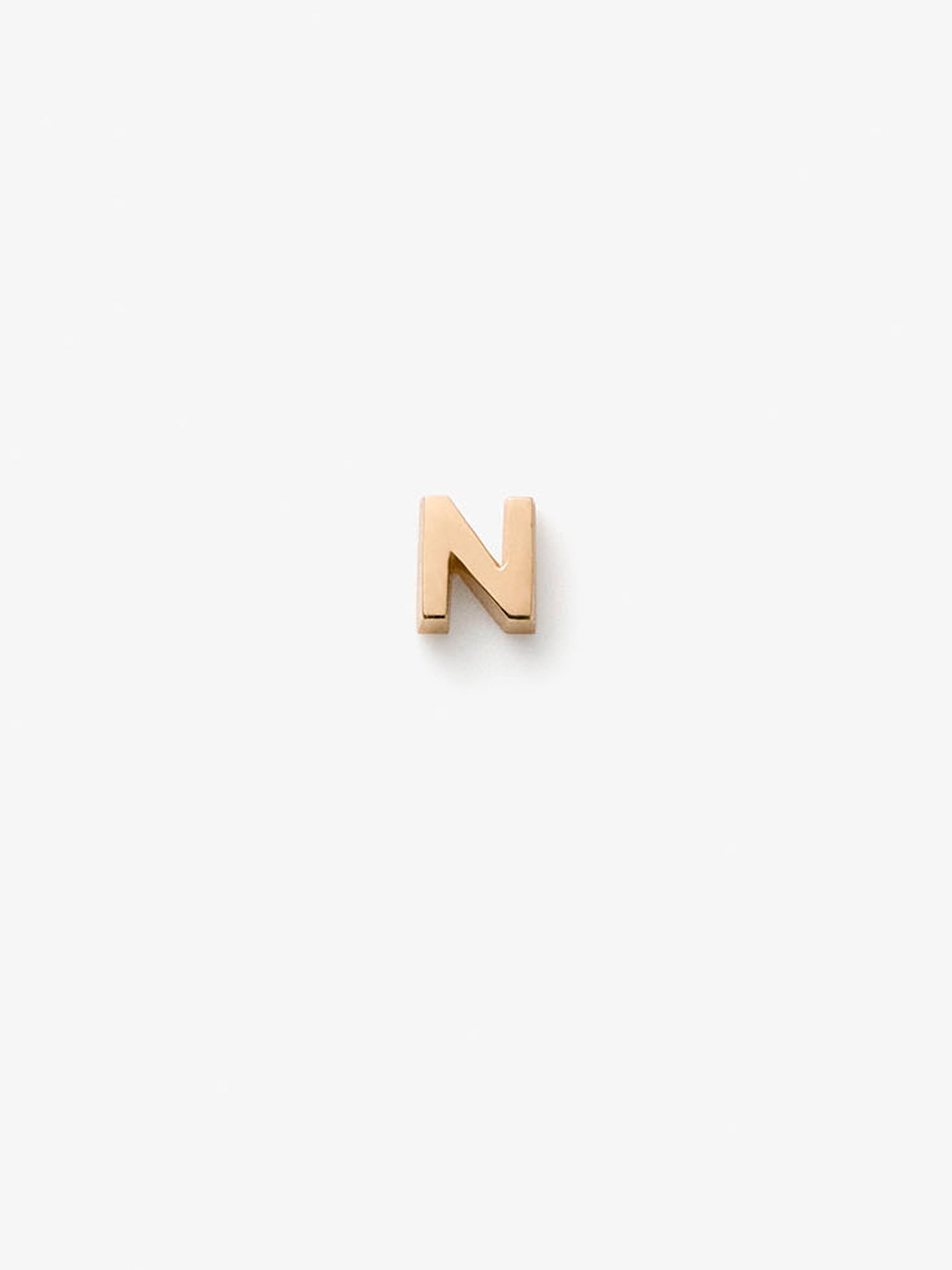 One Letter N in 18k Gold