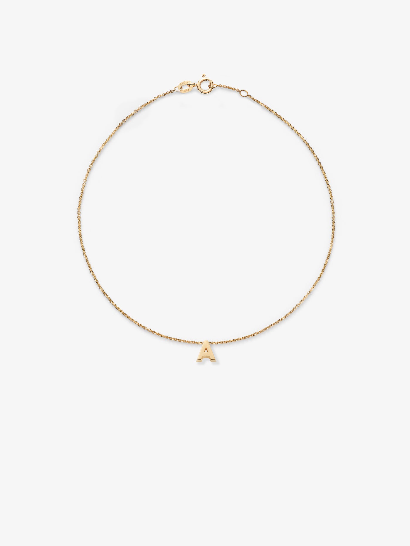 Letter A Bracelet in 18k Gold