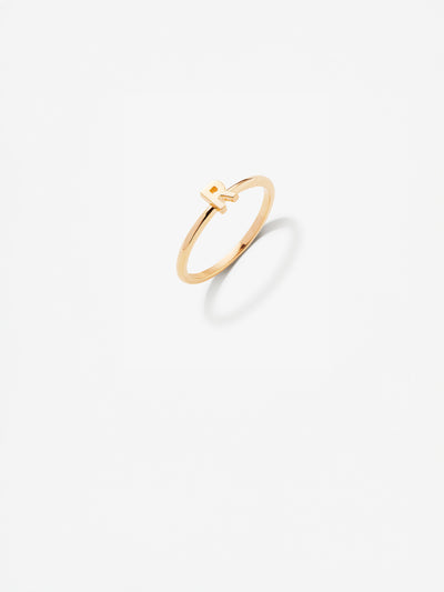 One Letter 18K Gold Pinky Ring