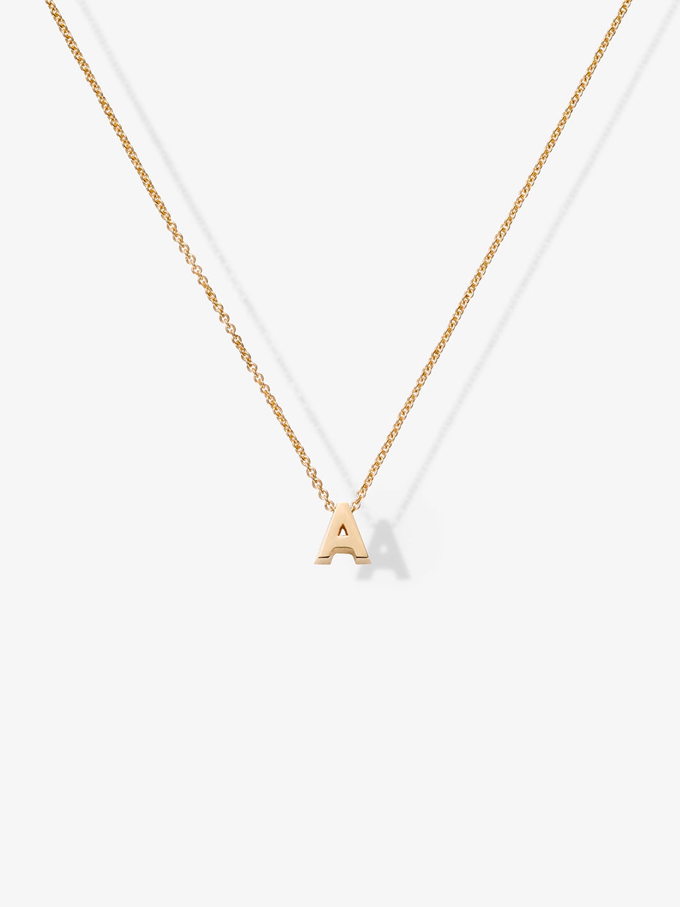 One Letter Necklace in 18k Gold