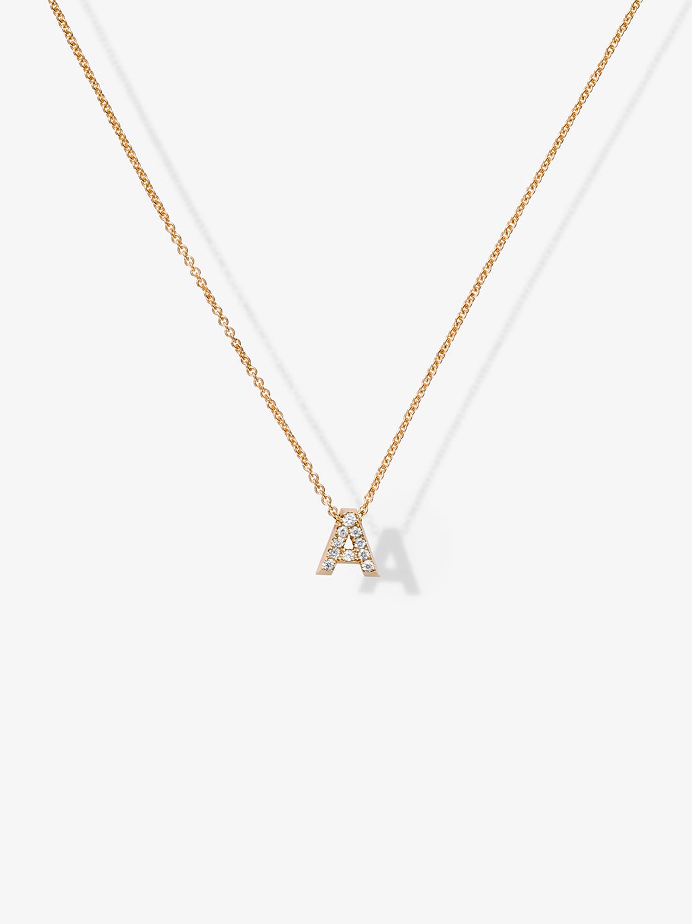 Letter A Necklace in Diamonds and 18k Gold