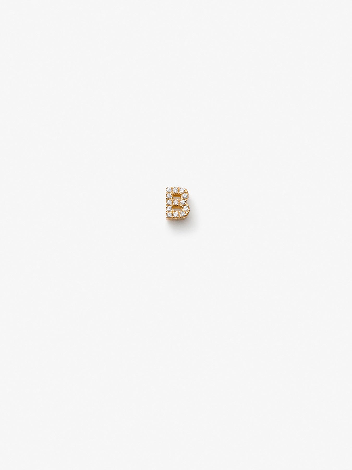 B Earring in Diamonds and 18k Gold