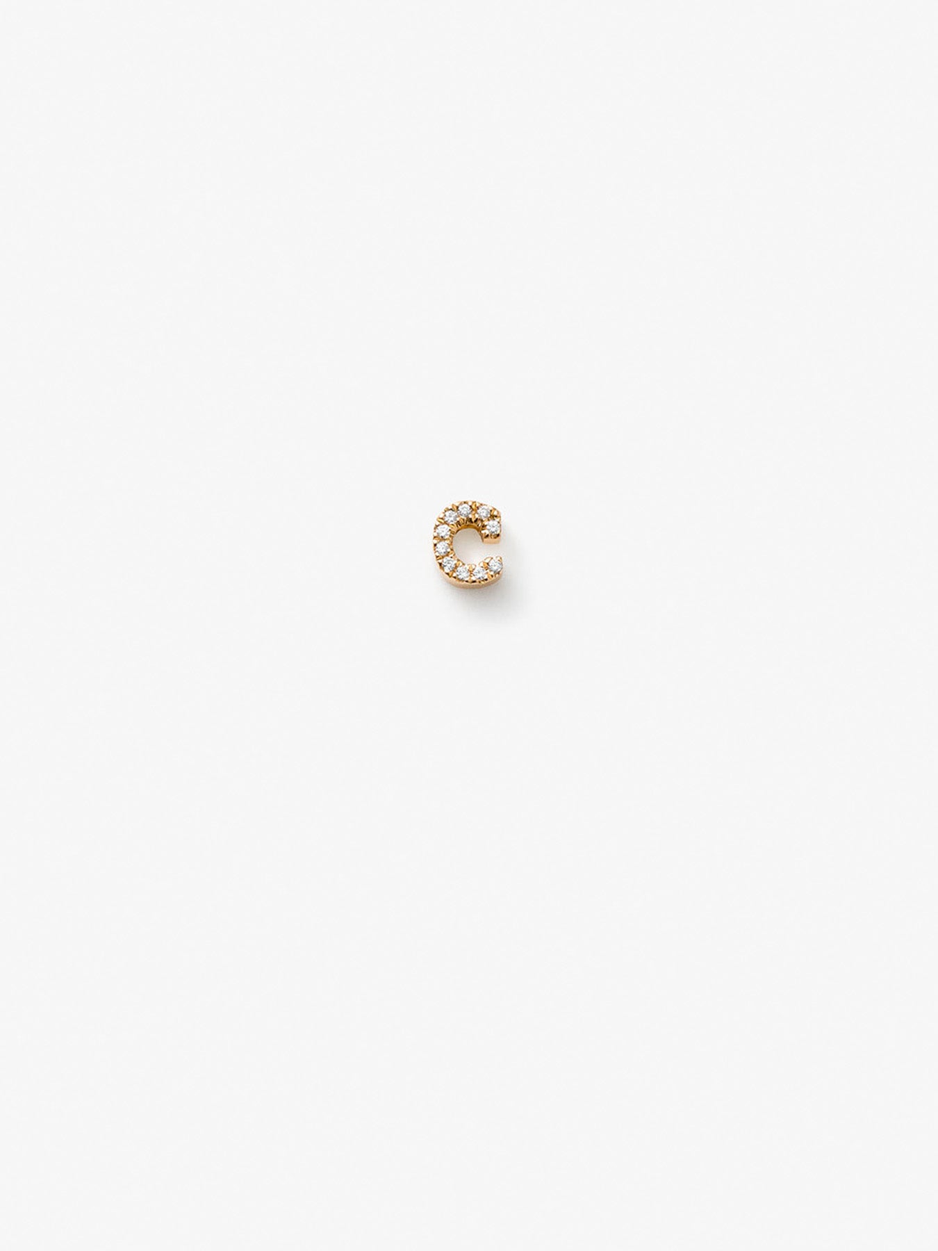 C Earring in Diamonds and 18k Gold