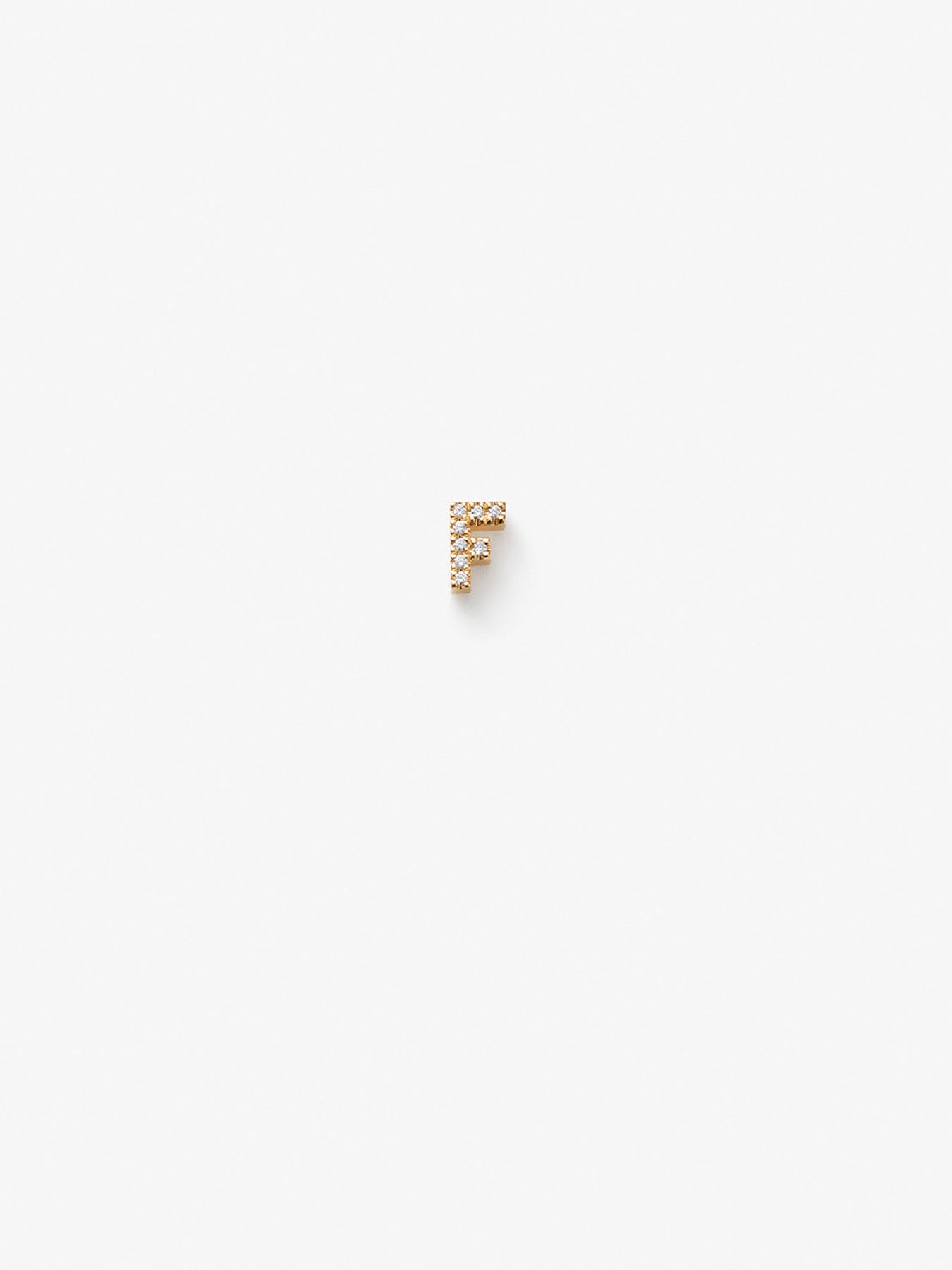 F Earring in Diamonds and 18k Gold