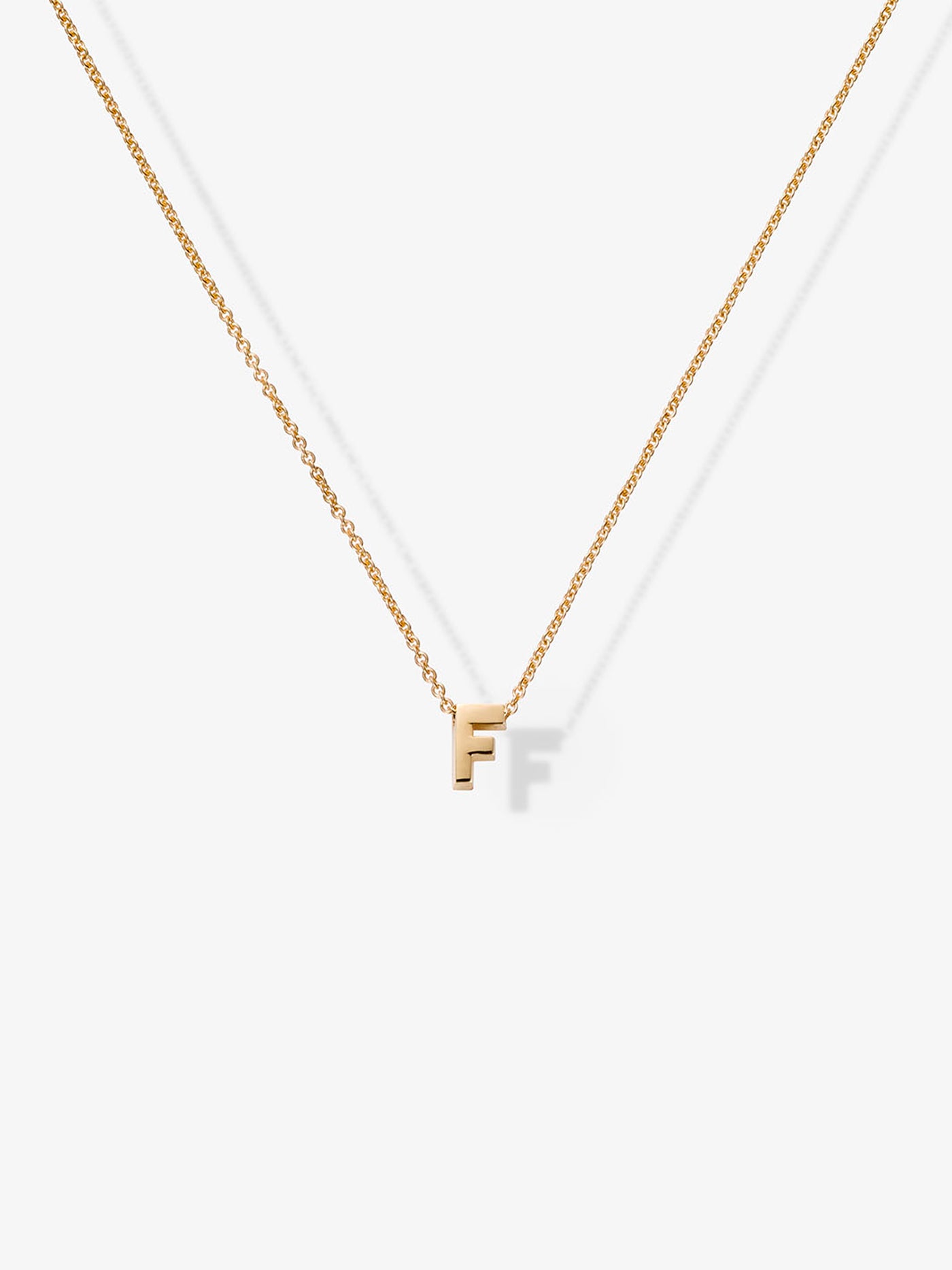 Letter F Necklace in 18k Gold
