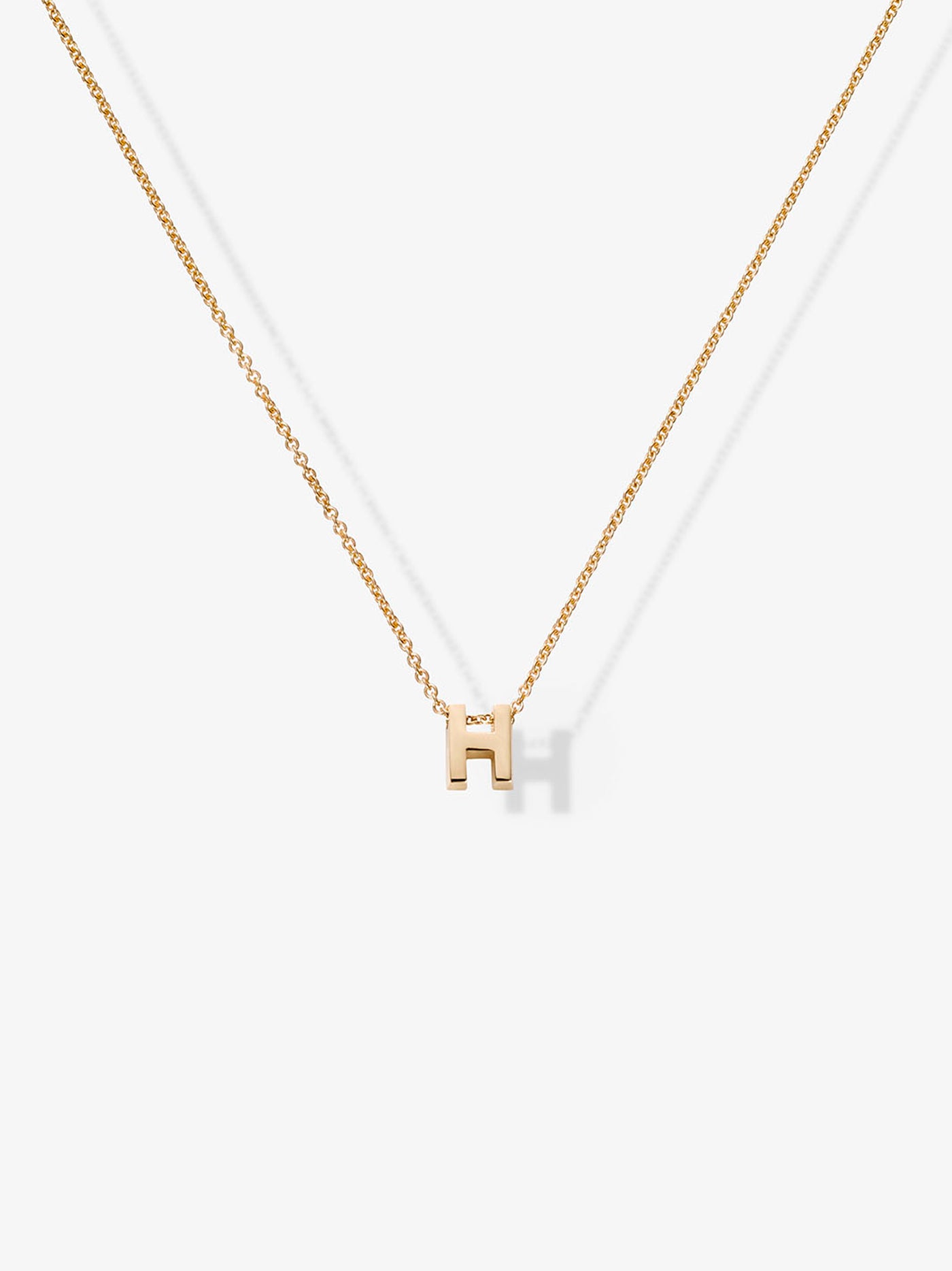 Letter H Necklace in 18k Gold