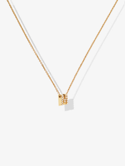 Three Diamond Letters 18-Karat Gold Necklace