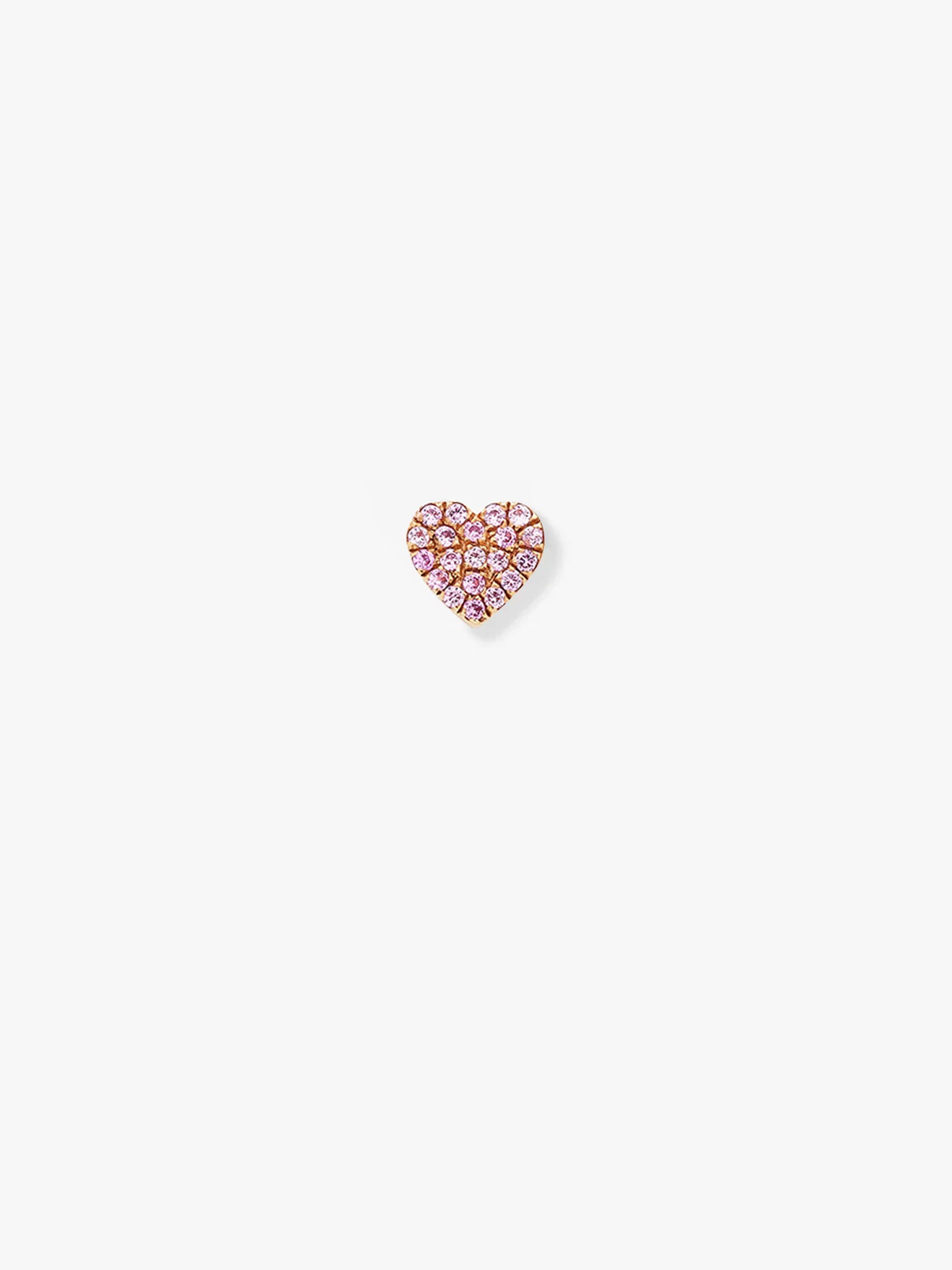 Heart Stud Single Earring in Pink Sapphire and 18k Rose Gold