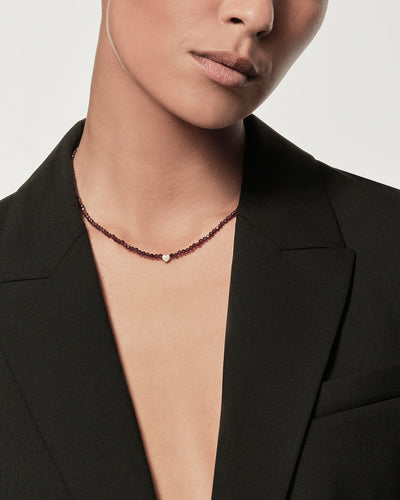 Garnet Heart Necklace