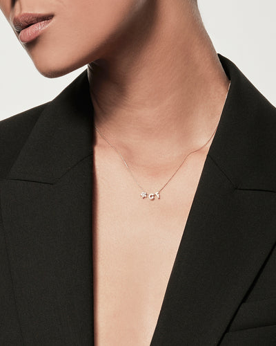 Two Letters & Diamond Star Necklace
