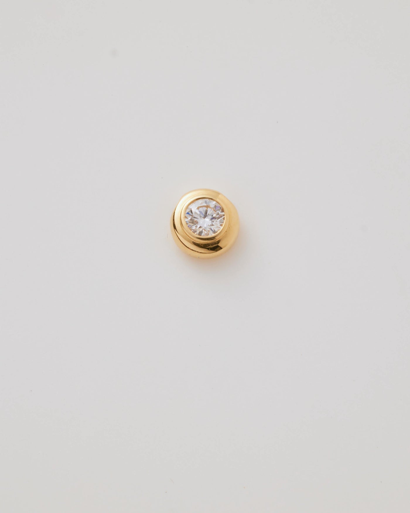 Solid gold birthstone charm April – Diamond (Strength & Eternal Love) featuring genuine gemstones for each month, designed to slide onto a necklace chain for a personalised and meaningful jewellery piece.