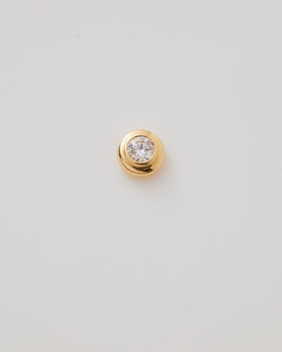 Solid gold birthstone charm April – Diamond (Strength & Eternal Love) featuring genuine gemstones for each month, designed to slide onto a necklace chain for a personalised and meaningful jewellery piece.