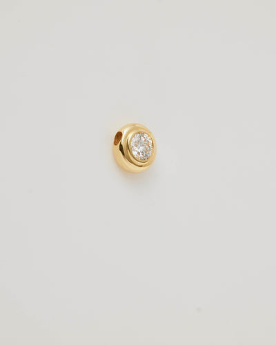 Solid gold birthstone charm April – Diamond (Strength & Eternal Love) featuring genuine gemstones for each month, designed to slide onto a necklace chain for a personalised and meaningful jewellery piece.