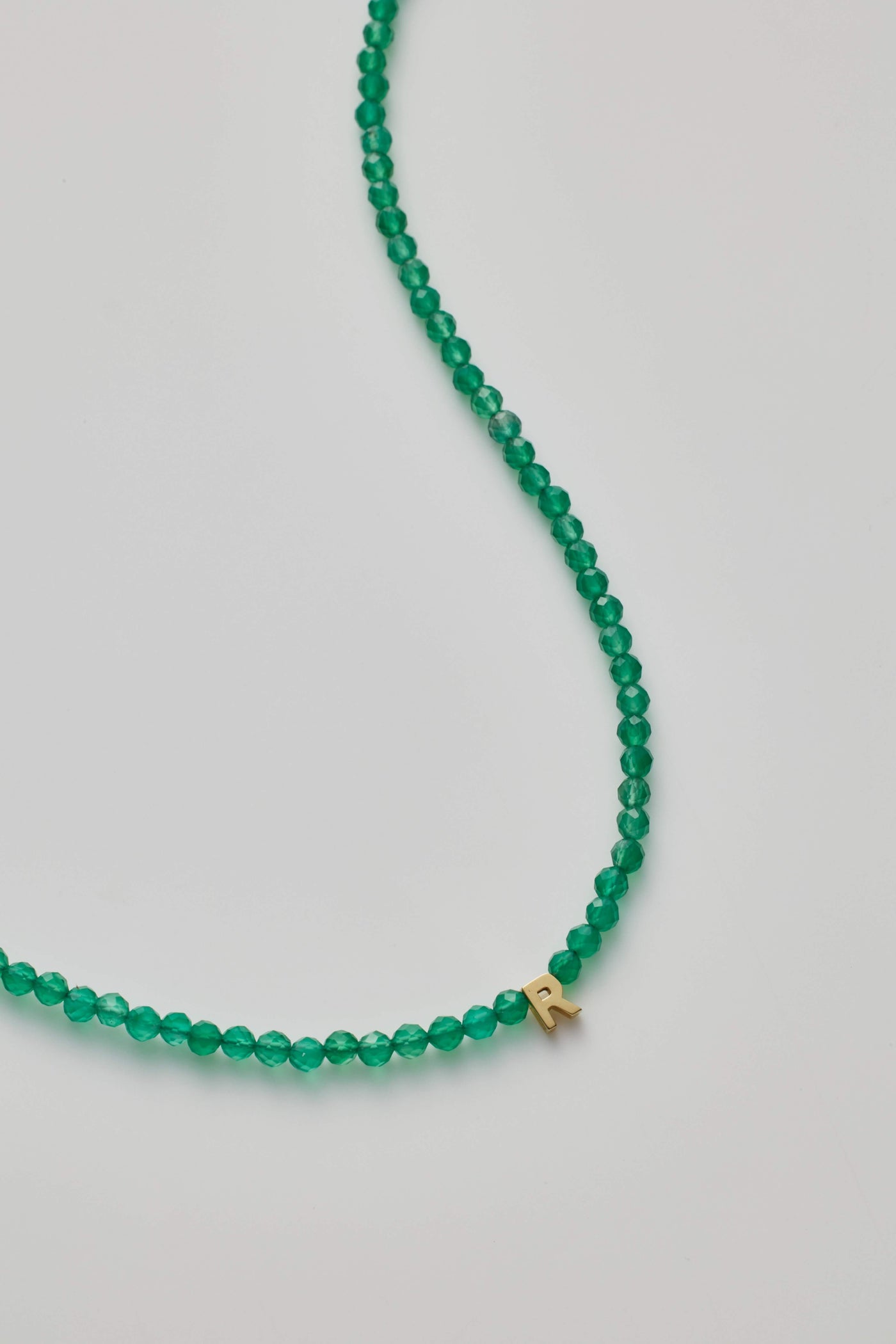 Green Onyx One Letter Necklace