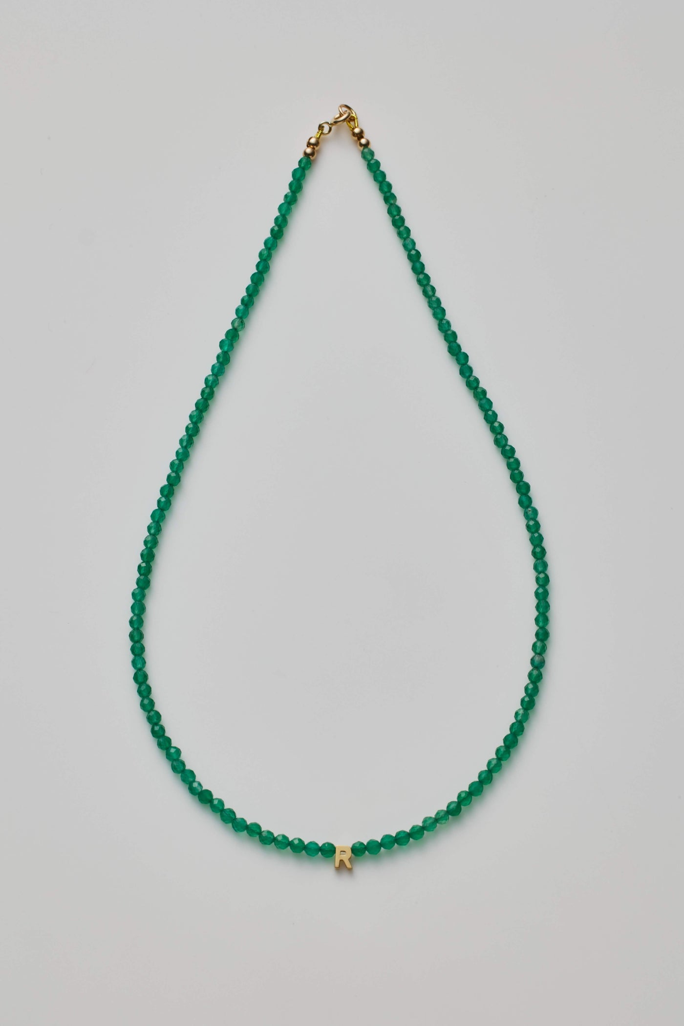 Green Onyx One Letter Necklace