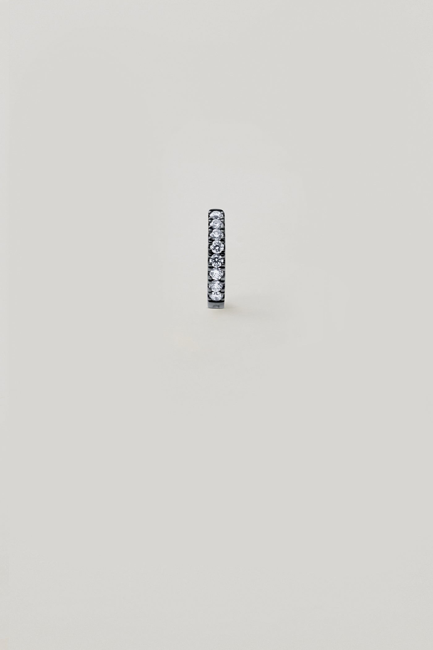 Pavé White Sapphire & Blackened Gold Huggie