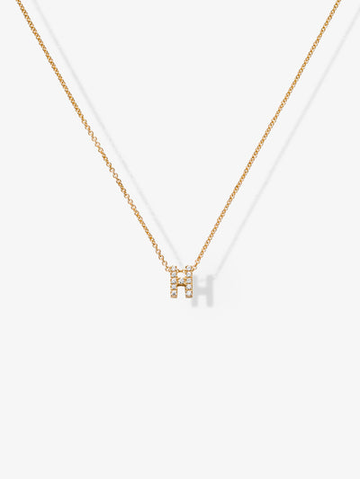 One Letter Necklace in Diamonds and 18k Gold