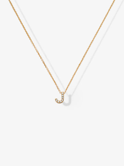 One Letter Necklace in Diamonds and 18k Gold
