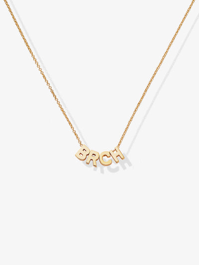Four Letters Necklace in 18k Gold