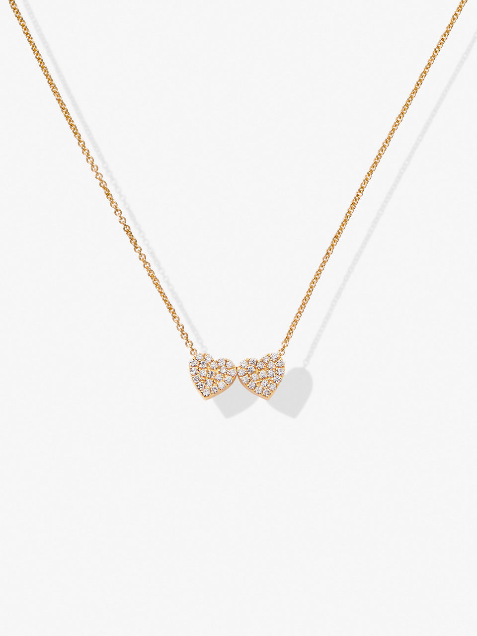 Diamond Hearts Necklace in 18k Gold