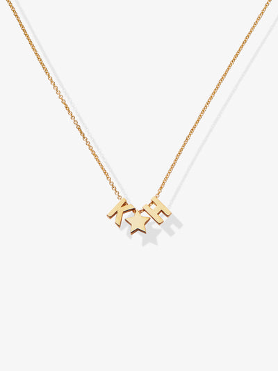 Two Letters Star 18-Karat Gold Necklace