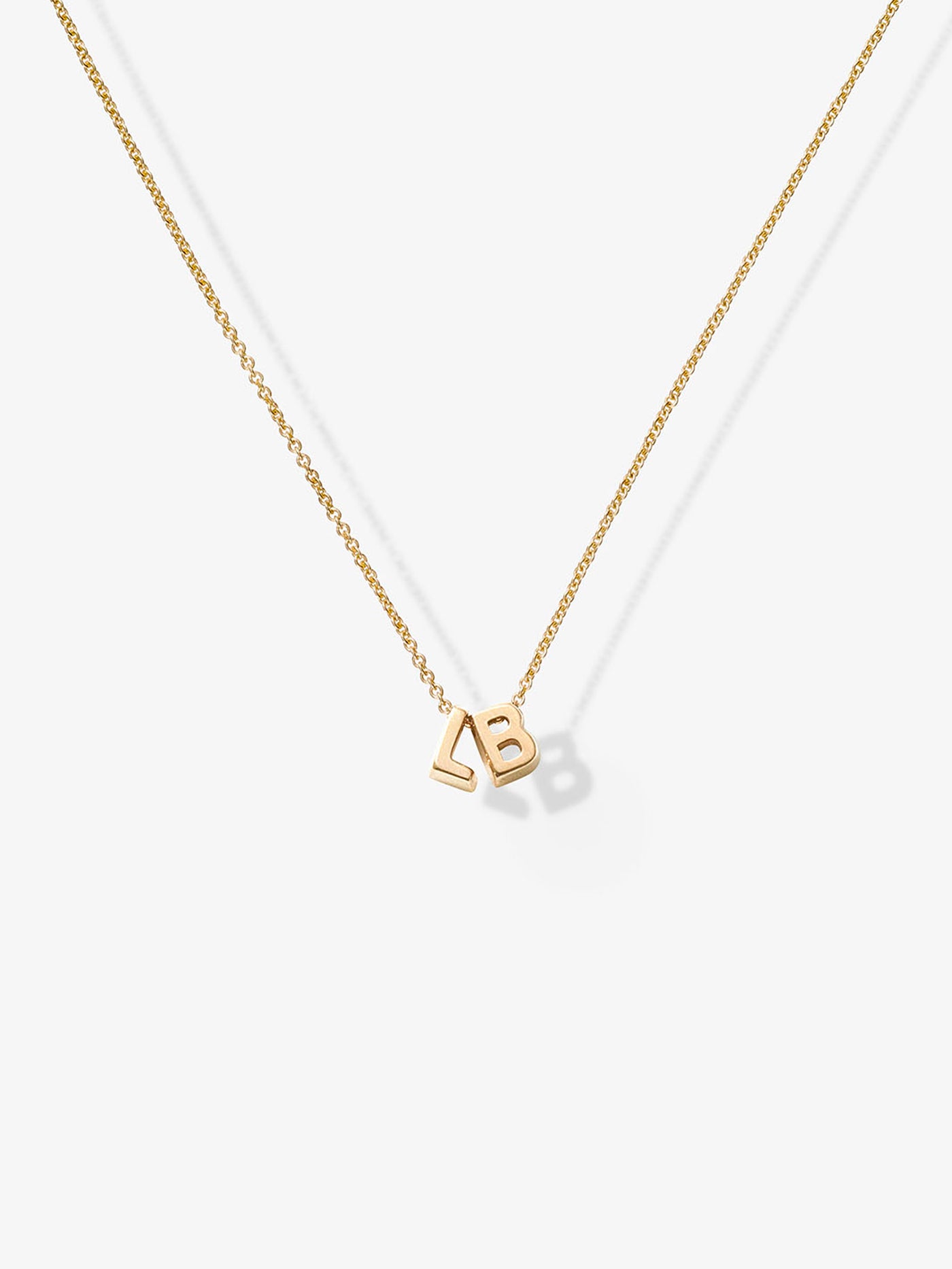 Two Letters 18-Karat Gold Necklace