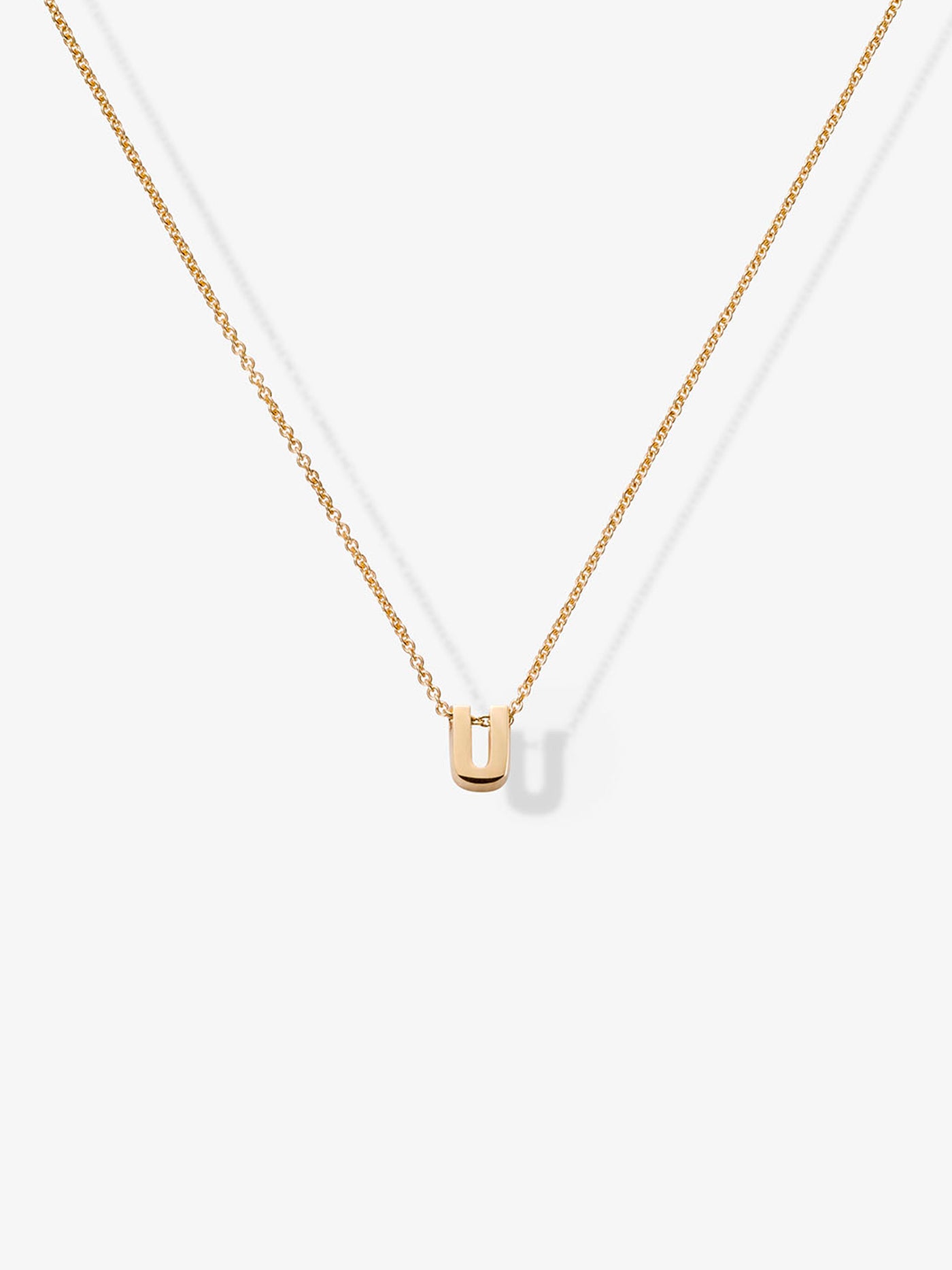 One Letter Necklace in 18k Gold